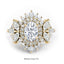 0.70 CT Oval Moissanite Double Halo Setting Engagement Ring