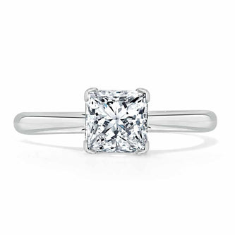 1.0 CT Cushion Cut Moissanite Solitaire Engagement Ring - crownmoissanite