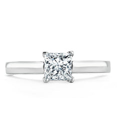 1.0 CT Princess Shaped Moissanite Solitaire Engagement Ring - crownmoissanite