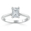 1.0 CT Emerald Shaped Moissanite Solitaire Engagement Ring - crownmoissanite