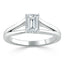 0.75 CT Emerald Cut Solitaire Split Shank Moissanite Engagement Ring - crownmoissanite
