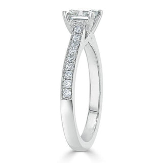 1.0 CT Princess Shaped Moissanite Solitaire Engagement Ring - crownmoissanite