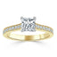 1.0 CT Princess Cut Solitaire Channel Pave Setting Moissanite Engagement Ring - crownmoissanite