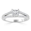 1.0 CT Princess Shaped Moissanite Solitaire Split Shank Engagement Ring - crownmoissanite