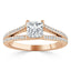 1.0 CT Princess Shaped Moissanite Solitaire Split Shank Engagement Ring - crownmoissanite