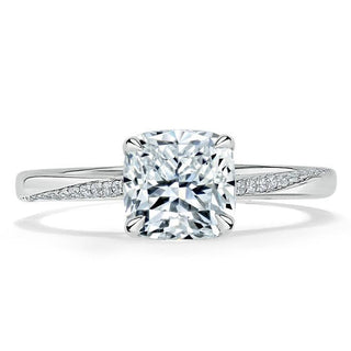 1.25 CT Cushion Shaped Moissanite Solitaire Engagement Ring - crownmoissanite