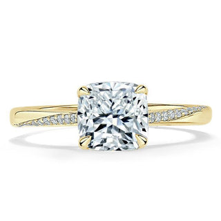 1.25 CT Cushion Cut Solitaire Moissanite Engagement Ring - crownmoissanite