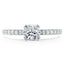 0.75 CT Cushion Cut Solitaire Moissanite Engagement Ring With Pave Setting - crownmoissanite
