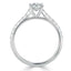 0.75 CT Cushion Cut Solitaire Moissanite Engagement Ring With Pave Setting - crownmoissanite