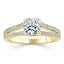 1.0 CT Cushion Cut Solitaire Split Shank Setting Moissanite Engagement Ring - crownmoissanite