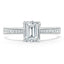 1.0 CT Emerald Cut Solitaire Channel Pave Moissanite Engagement Ring - crownmoissanite