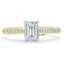 1.0 CT Emerald Cut Solitaire Channel Pave Moissanite Engagement Ring - crownmoissanite