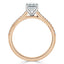 1.0 CT Emerald Cut Solitaire Channel Pave Moissanite Engagement Ring - crownmoissanite
