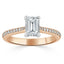 1.0 CT Emerald Cut Solitaire Channel Pave Moissanite Engagement Ring - crownmoissanite