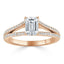 1.0 CT Emerald Cut Solitaire Split Shank Setting Moissanite Engagement Ring - crownmoissanite