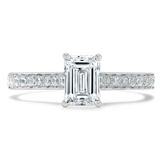 0.75 CT Emerald Cut Solitaire Moissanite Engagement Ring - crownmoissanite