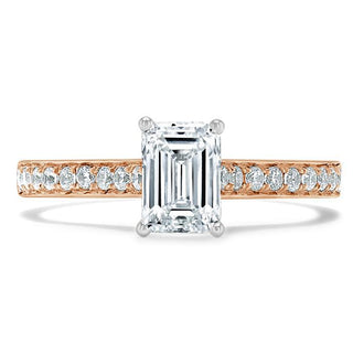 0.75 CT Emerald Cut Solitaire Moissanite Engagement Ring - crownmoissanite