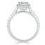 1.0 CT Princess Shaped Moissanite Halo Engagement Ring - crownmoissanite