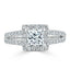 1.0 CT Princess Cut Halo Split Shank Setting Moissanite Engagement Ring - crownmoissanite