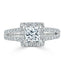 1.0 CT Princess Shaped Moissanite Halo Split Shank Engagement Ring - crownmoissanite