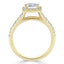 1.0 CT Princess Shaped Moissanite Halo Split Shank Engagement Ring - crownmoissanite