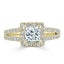 1.0 CT Princess Cut Halo Split Shank Setting Moissanite Engagement Ring - crownmoissanite