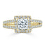 1.0 CT Princess Shaped Moissanite Halo Split Shank Engagement Ring - crownmoissanite