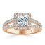 1.0 CT Princess Cut Halo Split Shank Setting Moissanite Engagement Ring - crownmoissanite