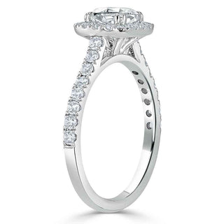 1.0 CT Cushion Cut Halo Pave Moissanite Engagement Ring - crownmoissanite