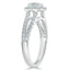 1.0 CT Cushion Shaped Moissanite Halo Split Shank Engagement Ring - crownmoissanite