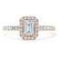 1.0 CT Emerald Cut Halo Moissanite Engagement Ring With Pave Setting - crownmoissanite