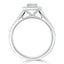 1.0 CT Emerald Shaped Moissanite Halo Engagement Ring - crownmoissanite