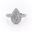 2.0 CT Pear Cut Halo Triple Pave Moissanite Engagement Ring - crownmoissanite