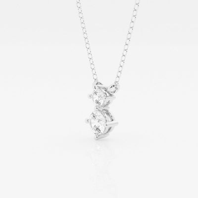 1.0 TCW Round Moissanite Diamond Two Stone Necklace - crownmoissanite