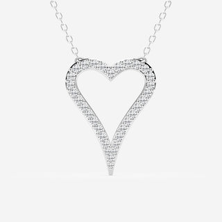 0.25 TCW Round Moissanite Diamond Heart Pandant Necklace - crownmoissanite