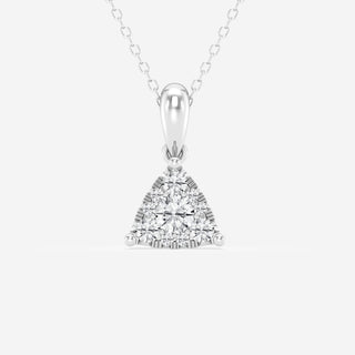 0.50 TCW Round Moissanite Diamond Triangle Cluster Necklace - crownmoissanite