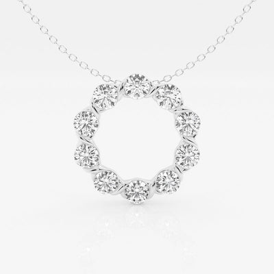 2.0 TCW Round Moissanite Diamond Circle Pendant Necklace - crownmoissanite