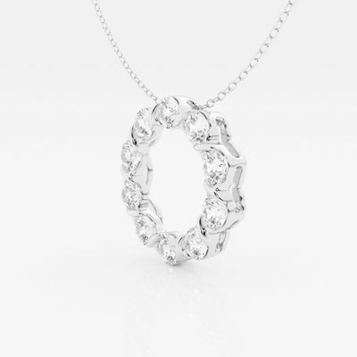 2.0 TCW Round Moissanite Diamond Circle Pendant Necklace - crownmoissanite