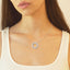 2.0 TCW Round Moissanite Diamond Circle Pendant Necklace - crownmoissanite
