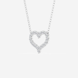 0.24 TCW Round Moissanite Diamond Heart Pendant Necklace - crownmoissanite