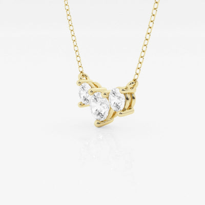 1.0 TCW Round Moissanite Diamond Three Stone Necklace - crownmoissanite