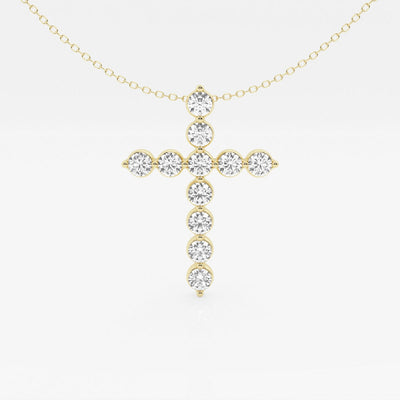 2.0 TCW Round Moissanite Diamond Cross Necklace - crownmoissanite