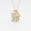 1.50 TCW Round Moissanite Diamond Flower Pendant Necklace - crownmoissanite