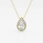 0.50 CT Pear Moissanite Diamond Halo Style Necklace - crownmoissanite