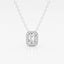 0.50 TC Emerald Moissanite Diamond Halo Style Necklace - crownmoissanite