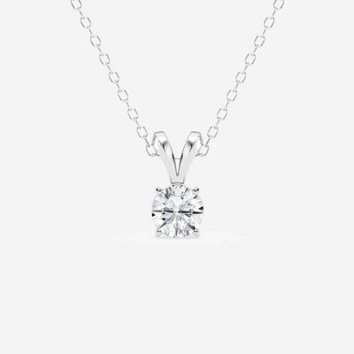 0.50 CT Round Moissanite Diamond Solitaire Necklace - crownmoissanite