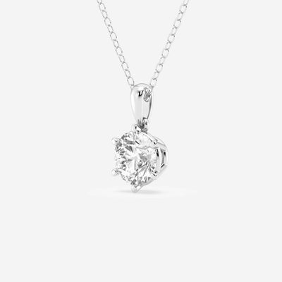 1.0 CT Round Moissanite Diamond Solitaire Necklace - crownmoissanite