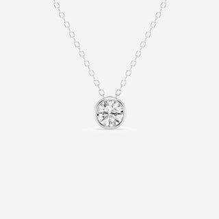 0.50 CT Round Moissanite Diamond Bezel Solitaire Necklace - crownmoissanite