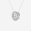 1.50 TCW Round Moissanite Diamond Halo Style Necklace - crownmoissanite