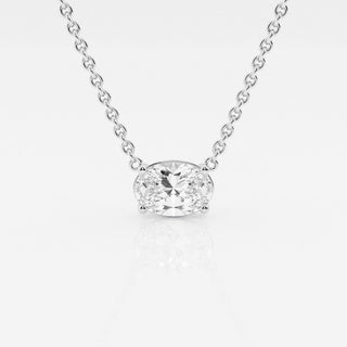 1.0 CT Oval Moissanite Diamond Solitaire Necklace - crownmoissanite